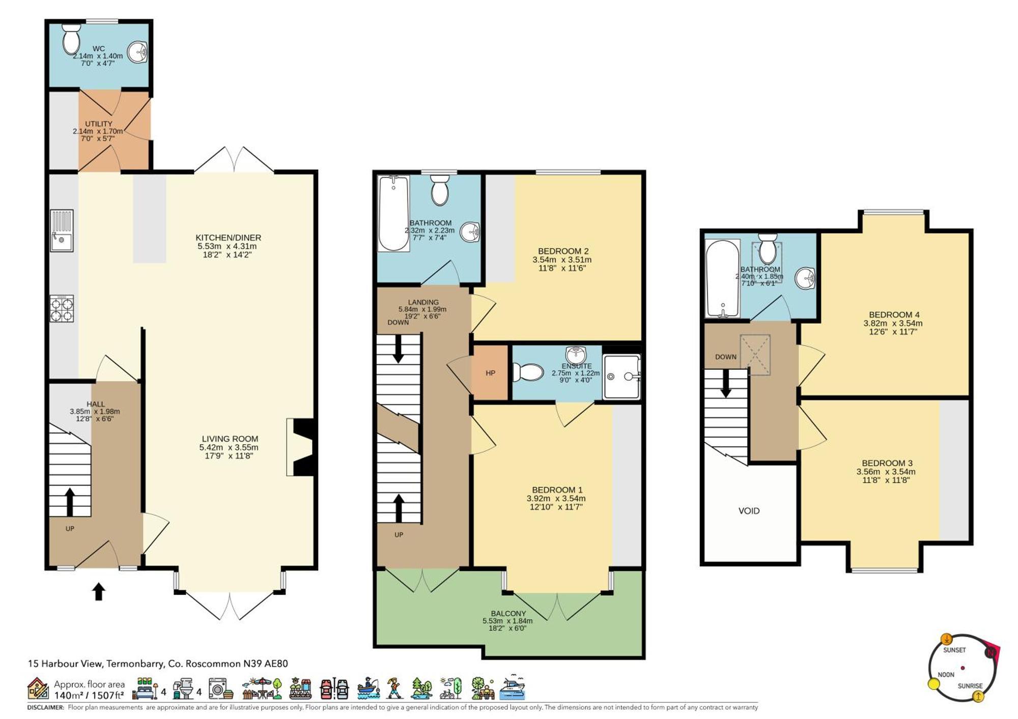 Shannonside - Stylish 5 Bed Marina Home & 40Ft Mooring Termonbarry ภายนอก รูปภาพ